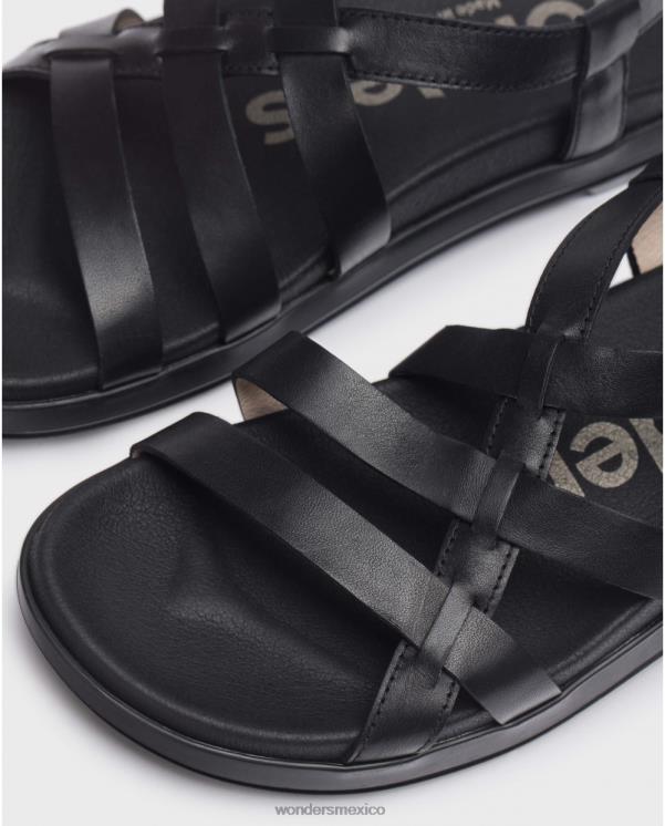 Wonders sandalia negra toni negra calzado mujer 022RR20