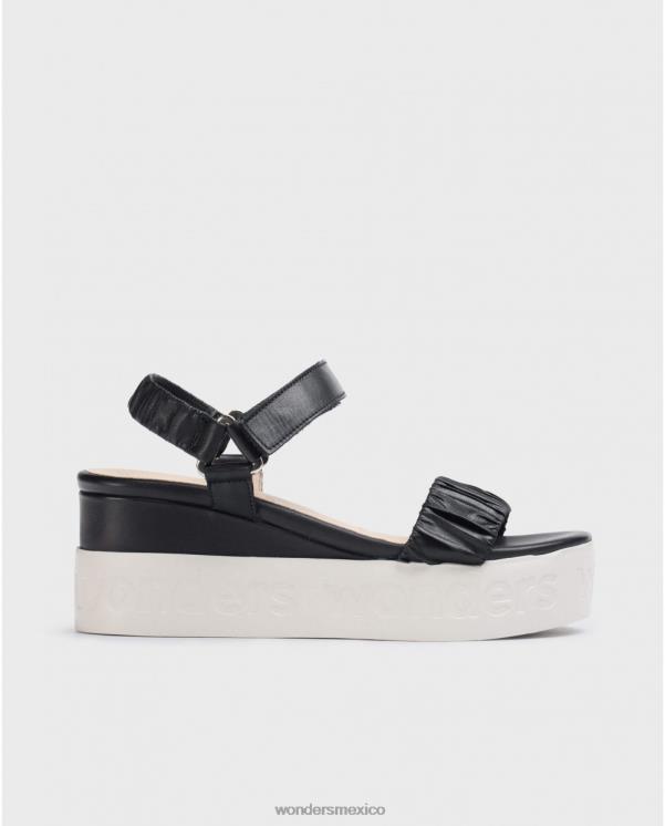 Wonders sandalia piel negra calzado mujer 022RR406