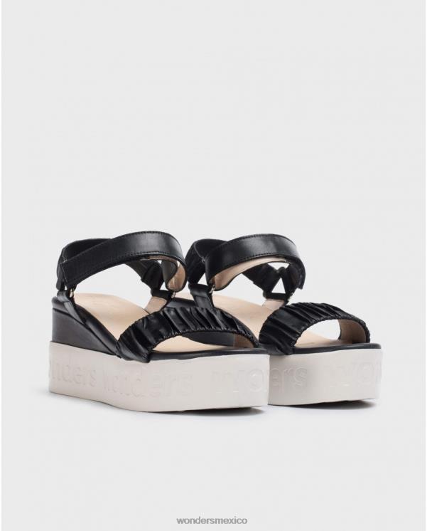 Wonders sandalia piel negra calzado mujer 022RR406