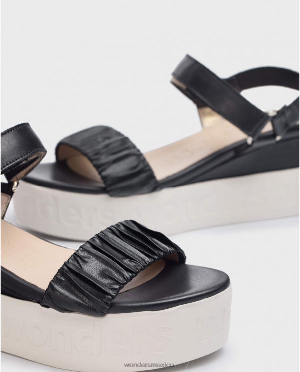 Wonders sandalia piel negra calzado mujer 022RR406