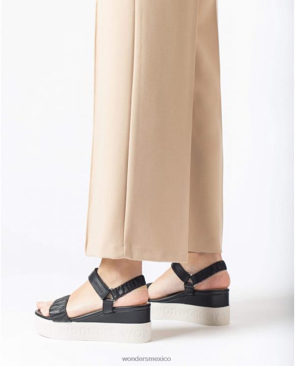 Wonders sandalia piel negra calzado mujer 022RR406