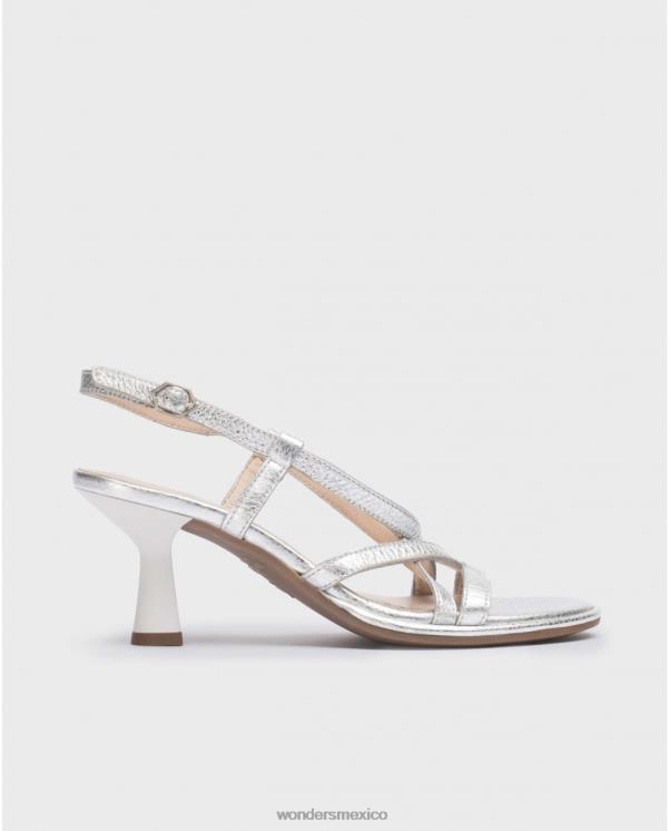 Wonders sandalia plateada brillo plateado calzado mujer 022RR58