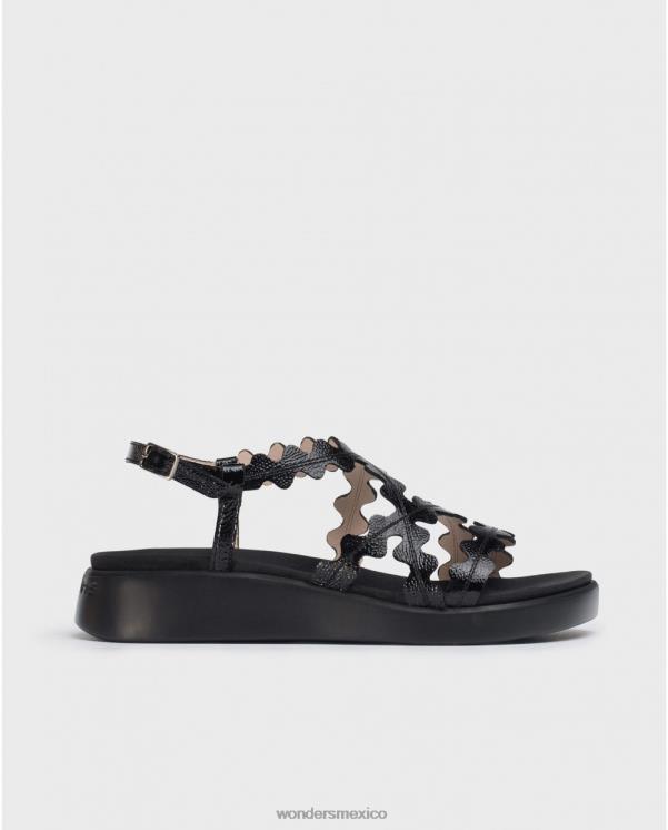 Wonders sandalia reina negra negra calzado mujer 022RR309