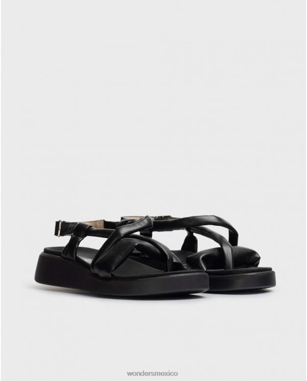 Wonders sandalia tubo negro negro calzado mujer 022RR22