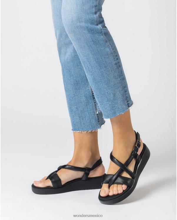 Wonders sandalia tubo negro negro calzado mujer 022RR22