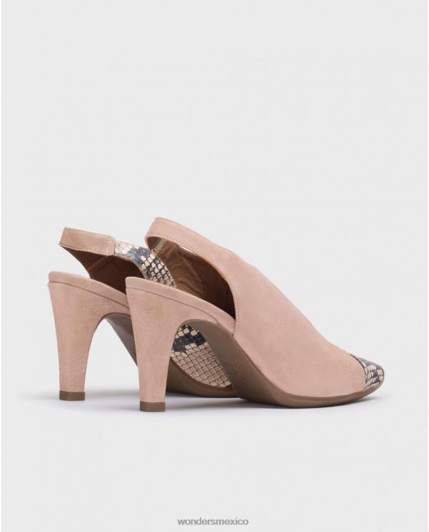 Wonders zapato de salón de piel con corte en v palo/nude calzado mujer 022RR414