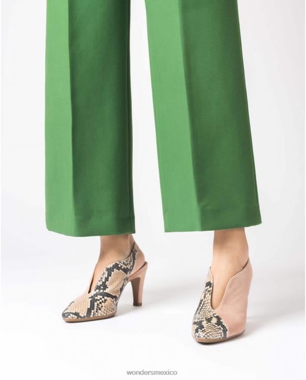 Wonders zapato de salón de piel con corte en v palo/nude calzado mujer 022RR414