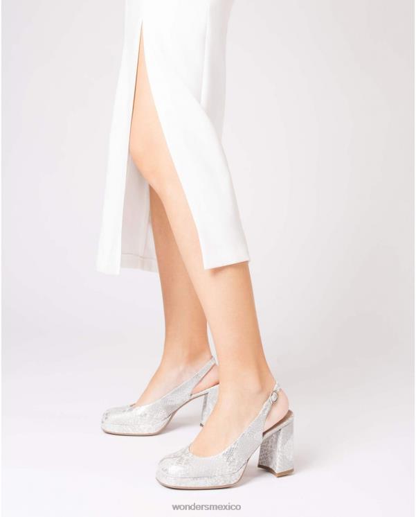 Wonders zapato lexi negro plata calzado mujer 022RR15