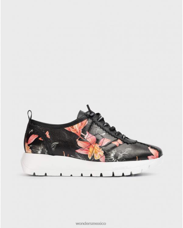 Wonders zapatilla negra estrella negra calzado mujer 022RR157
