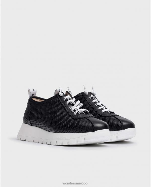 Wonders zapatilla negra estrella negra calzado mujer 022RR296