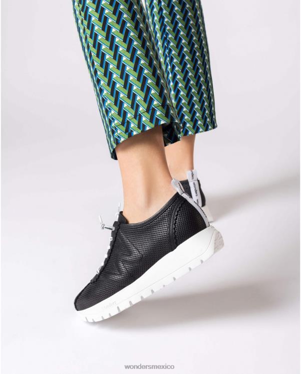 Wonders zapatilla negra estrella negra calzado mujer 022RR296