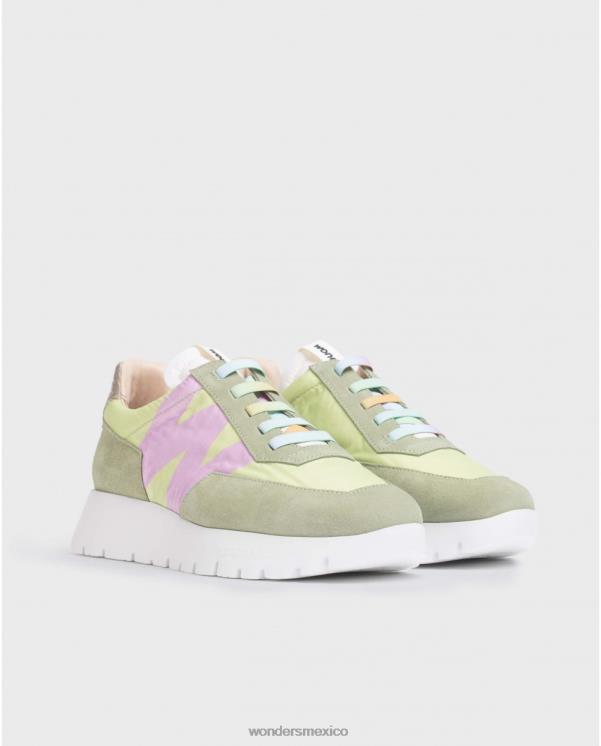 Wonders zapatilla odisei verde aceite/lima calzado mujer 022RR97