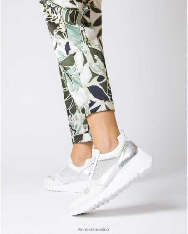 Wonders zapatilla suki blanco roto/gris calzado mujer 022RR132