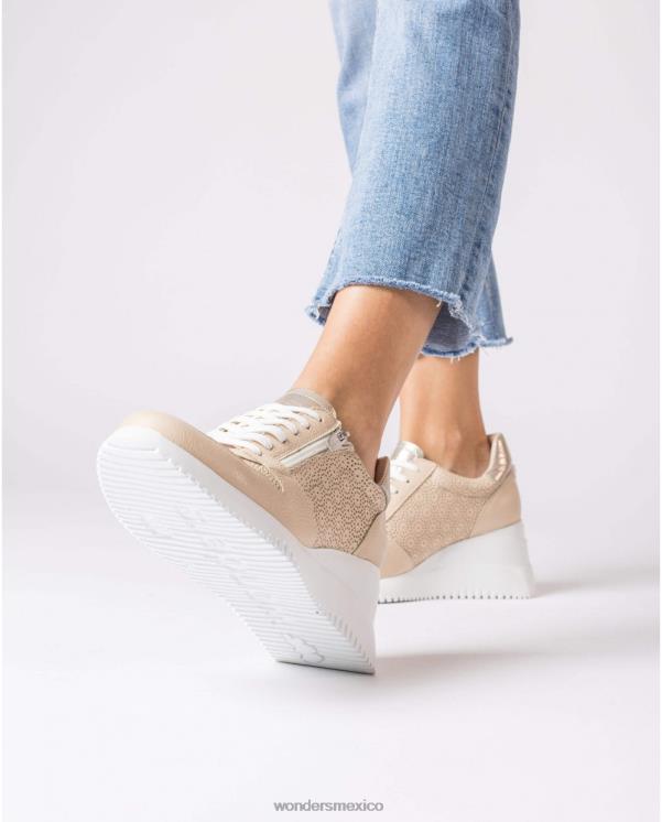 Wonders zapatillas lexi natur/plat negro calzado mujer 022RR127