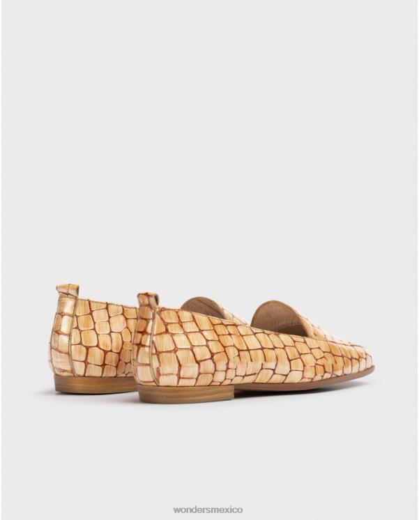 Wonders zapato plano de cuero grabado calzado mujer 022RR418