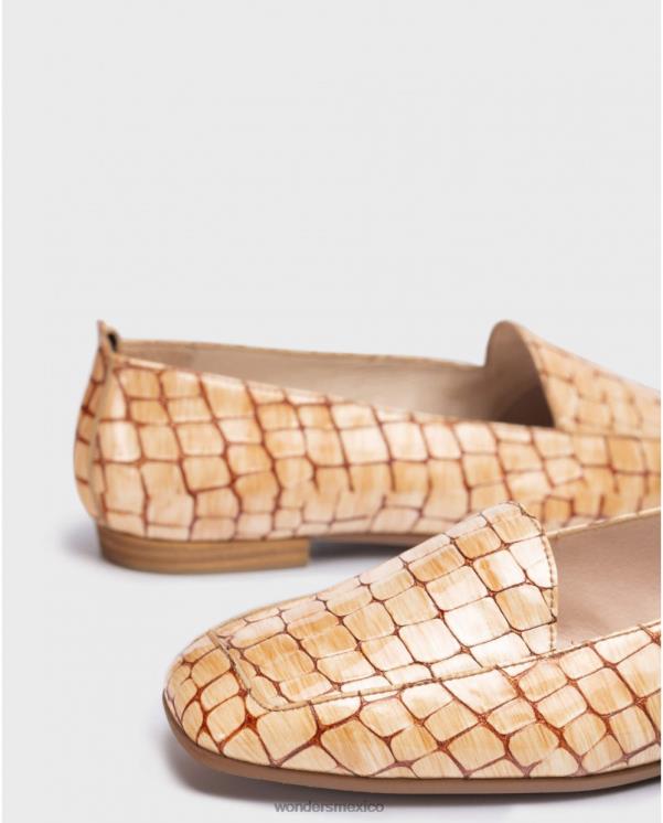 Wonders zapato plano de cuero grabado calzado mujer 022RR418