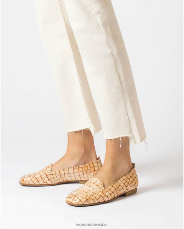 Wonders zapato plano de cuero grabado calzado mujer 022RR418